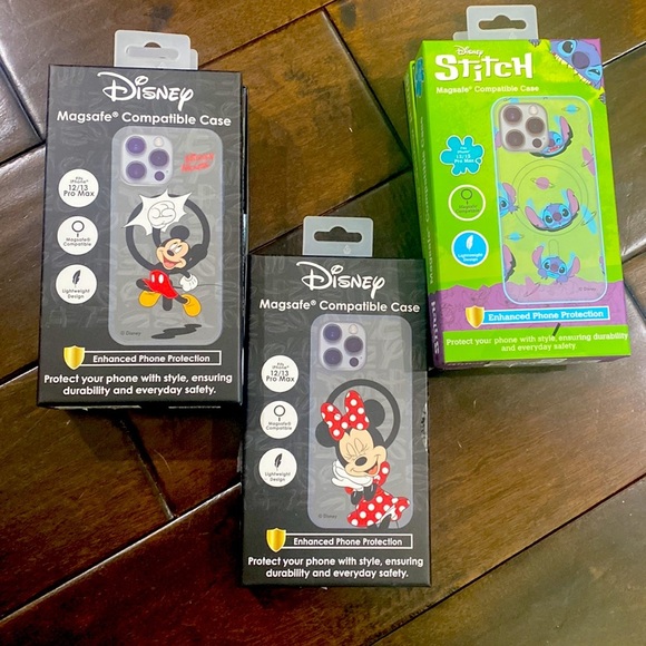 Disney Phone Case. Stitch, Minnie, or Mickey 12/12 Pro-Max Choice of 1 - Picture 2 of 2